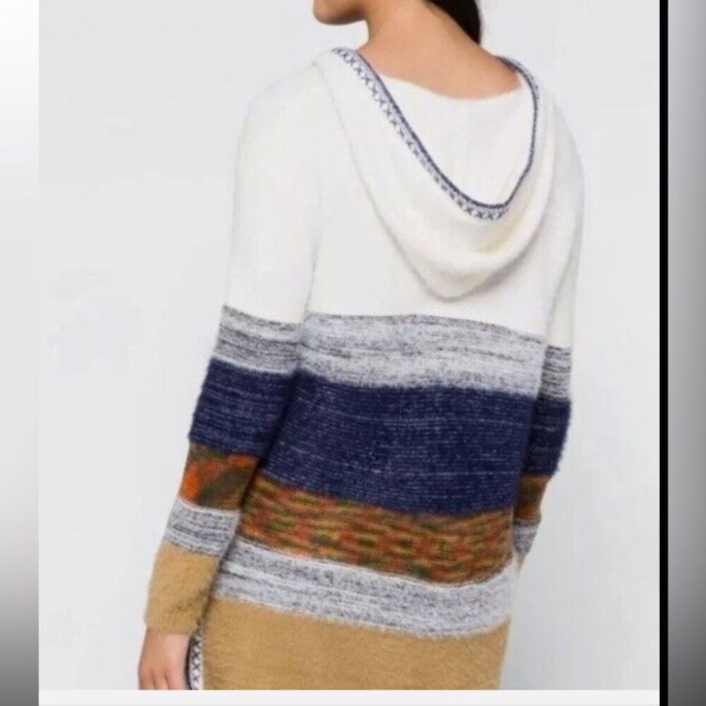 Fate Siana Stitch Hooded Cardigan Sweater NWOT Size Small S - Picture 2 of 13